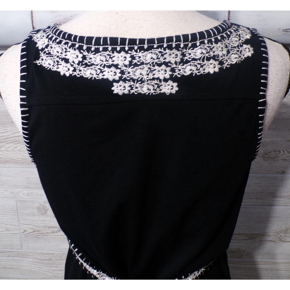 Y2k Wet Seal Babydoll top L Black White embroidery Coquette Whimsigoth fairygoth - Picture 9 of 13